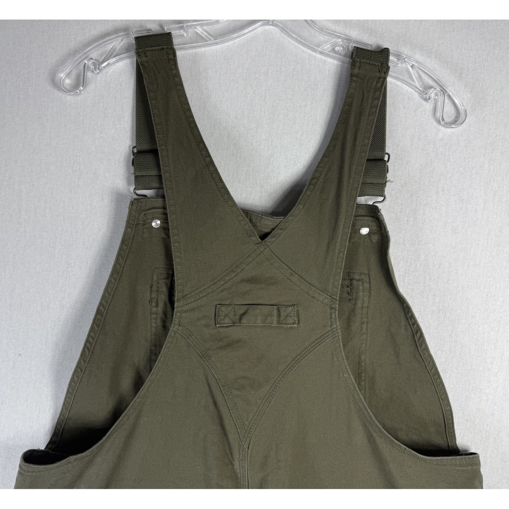 Duluth Trading Co DuluthFlex Fire Hose Bib Overalls Olive Green Womens XL-29 - Picture 7 of 11